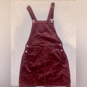 Love Tree Corduroy Overall Dress with Miniskirt